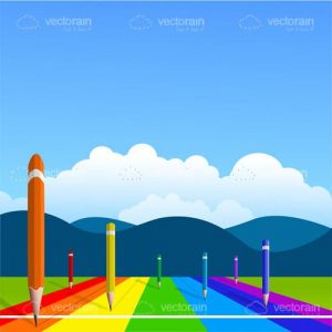 Racing colorful pencils